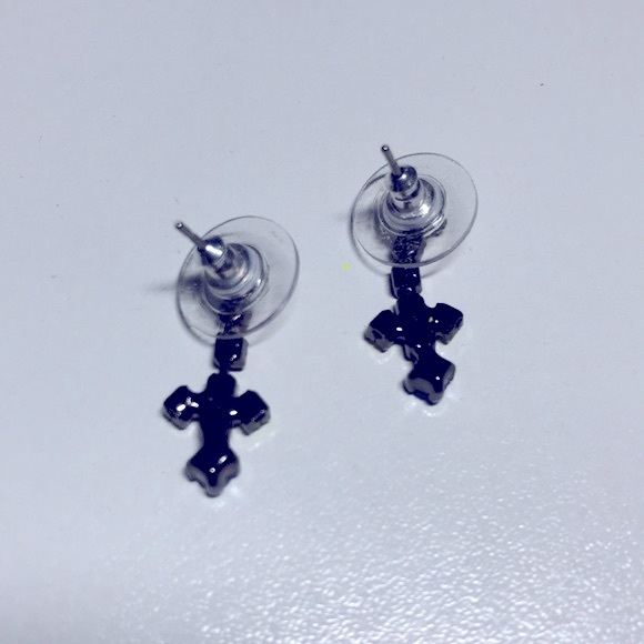 Neon Multicolored Crystal Mini Earrings - Picture 3 of 3